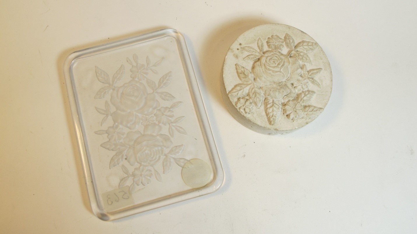 Rose pattern and Finished Piece (Fostoria)